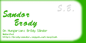 sandor brody business card