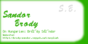 sandor brody business card